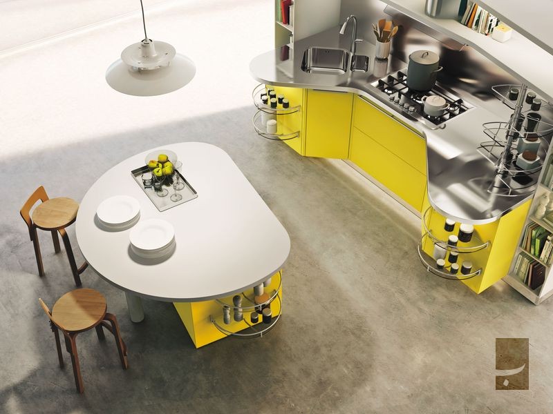 contemporary italian stylerounded kitchen island design